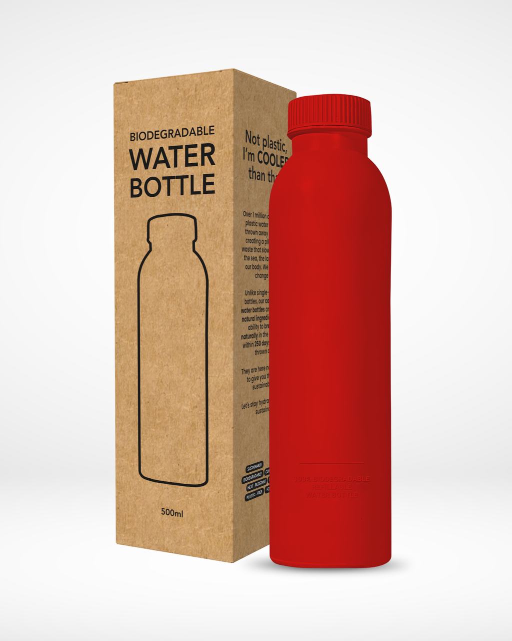 Red | Biodegradable Water Bottle