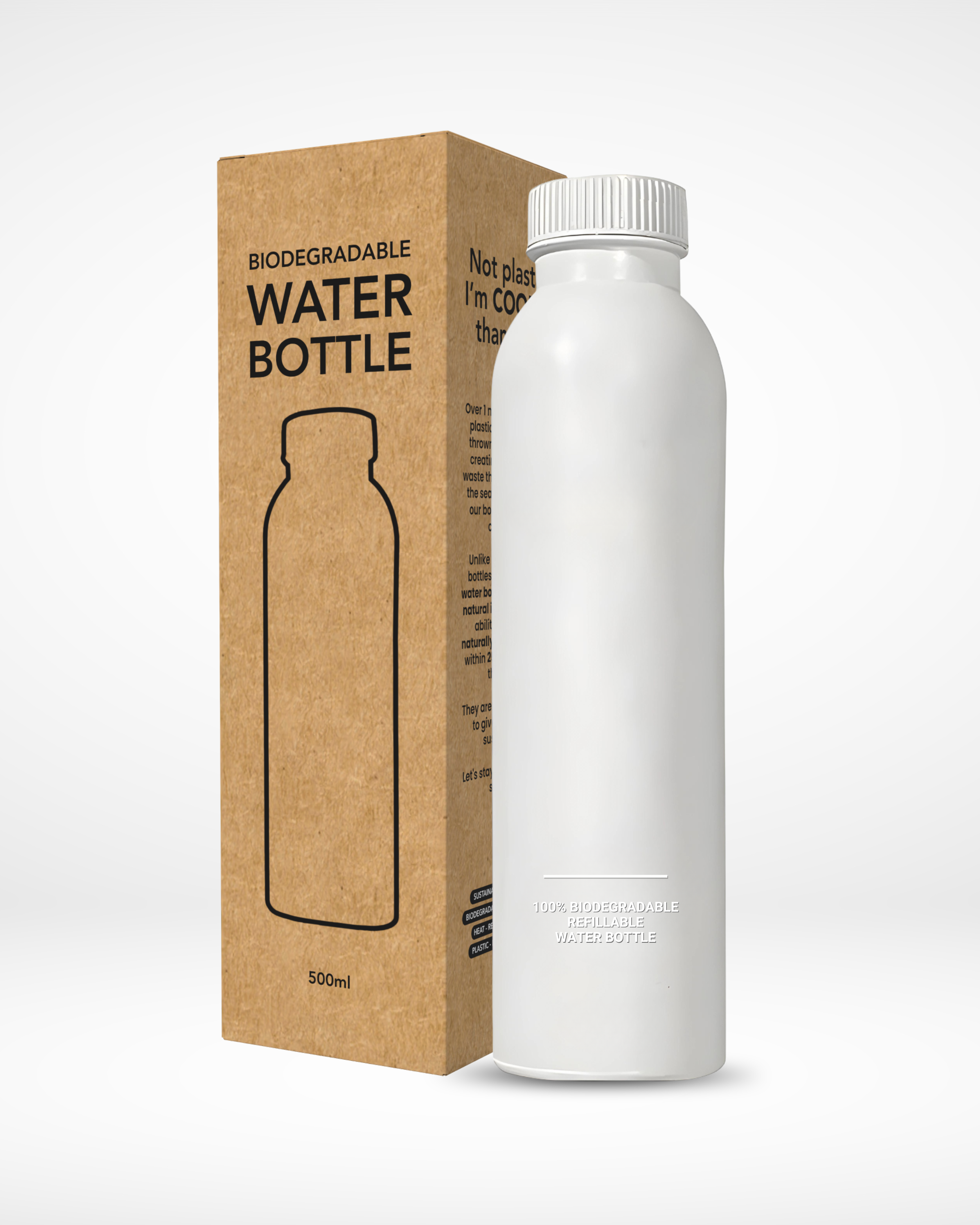 White | Biodegradable Water Bottle